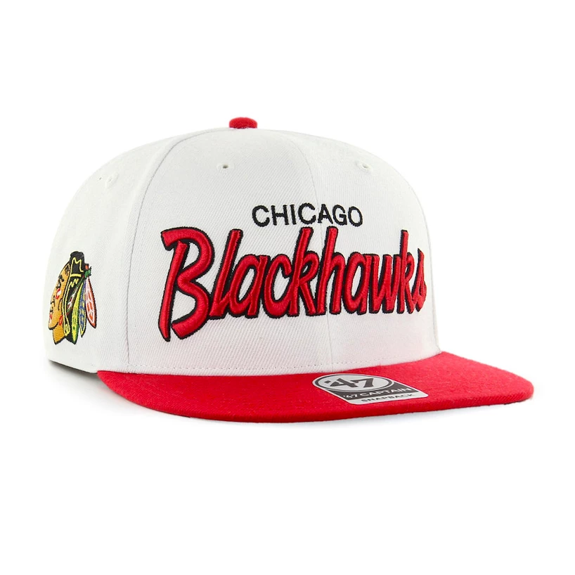 Herenpet 47 Brand  NHL Chicago Blackhawks Crosstown Script Two tone ’47 CAPTAIN