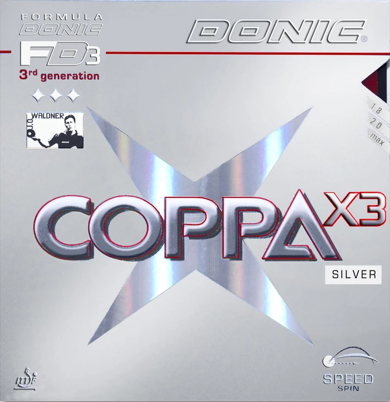 Hoes Donic  Coppa X3 Silver  Zwart, 2,0 mm