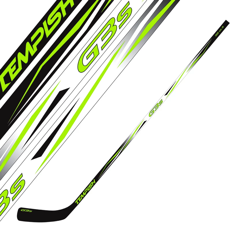 Houten ijshockeystick Tempish  G3S Green Junior R rechterhand naar beneden