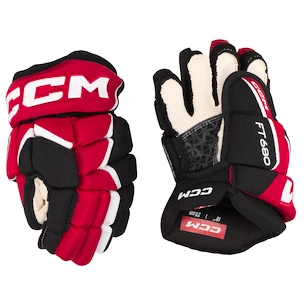 IJshockey handschoenen CCM JetSpeed FT680 Black/Red/White Junior 12 inch