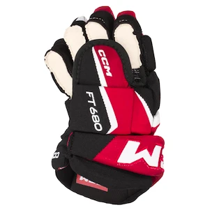 IJshockey handschoenen CCM JetSpeed FT680 Black/Red/White Junior 12 inch