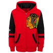 Kinder hoodie Outerstuff  FACEOFF FULL ZIP FLEECE HOODIE CHICAGO BLACKHAWKS