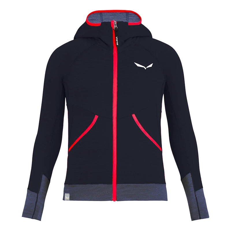 Kinder hoodie Salewa  Puez Hybrid PL G FZ HDY Navy Blazer Melange 116 cm