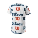 Kinder T-shirt Wilson  All Over Logo Tech Tee B White