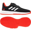 Kinder tennisschoenen adidas  CourtJam xJ Black/White/Red