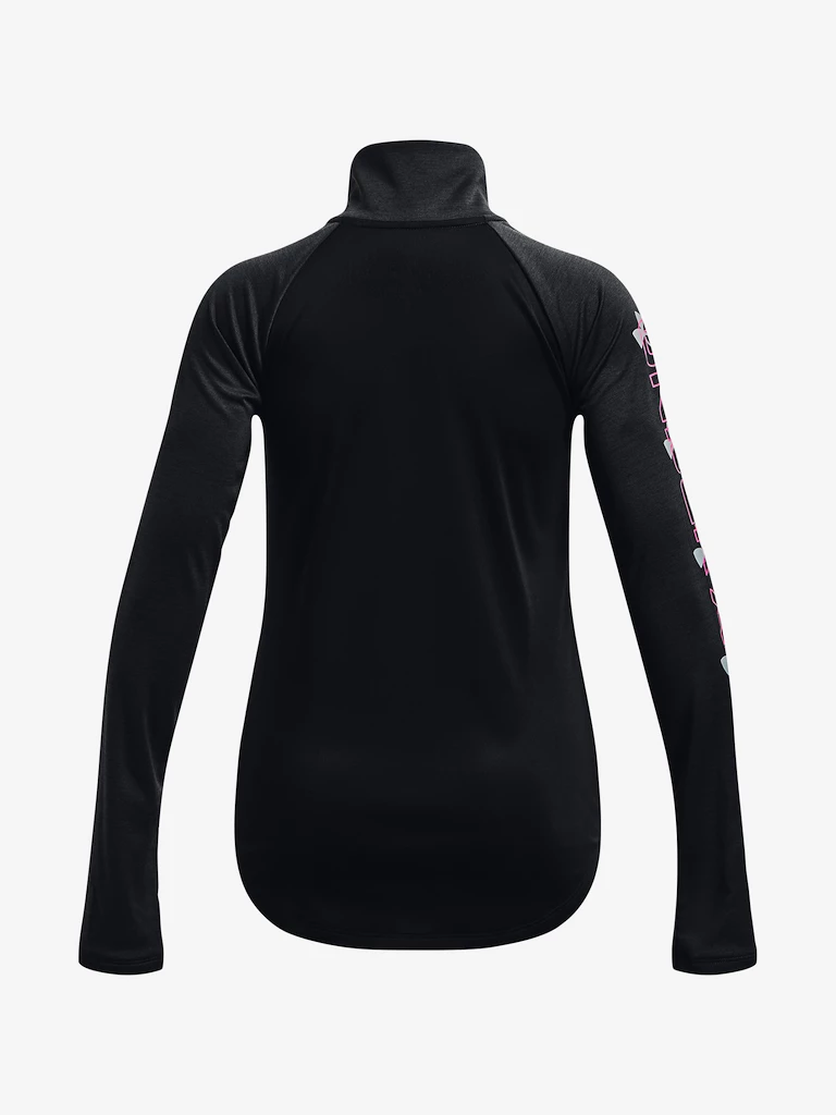 Meisjes T-shirt Under Armour  Tech Graphic 1/2 Zip -BLK
