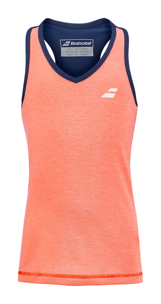 Meisjes tanktop Babolat  Play Tank Top Fluo Strike 12 - 14 jaar