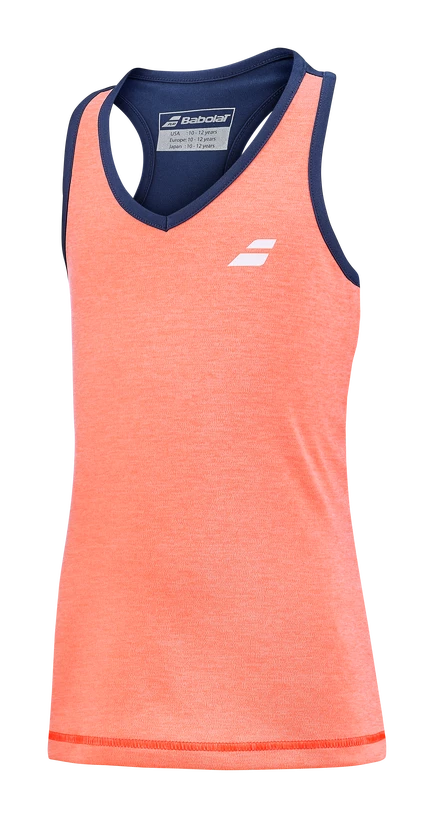 Meisjes tanktop Babolat  Play Tank Top Fluo Strike 12 - 14 jaar