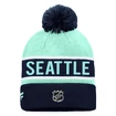 Muts Fanatics  Authentic Pro Game & Train Cuffed Pom Knit Seattle Kraken