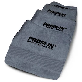 Prom-IN badstof handdoek grijs met zwarte borduursels