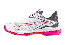 Przetestowano - Dames tennisschoenen Mizuno Wave Exceed TOUR 6 CC White/Radiant Red/Quiet Shade EUR 42