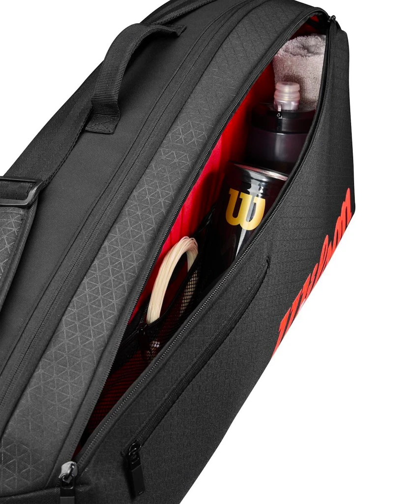 Rackettas Wilson  Clash V3 3PK Racquet Bag Black/Infrared
