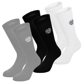 Sokken BIDI BADU Bold Bro II Crew Printed Move Socks 3 Pack Grey, Black, White