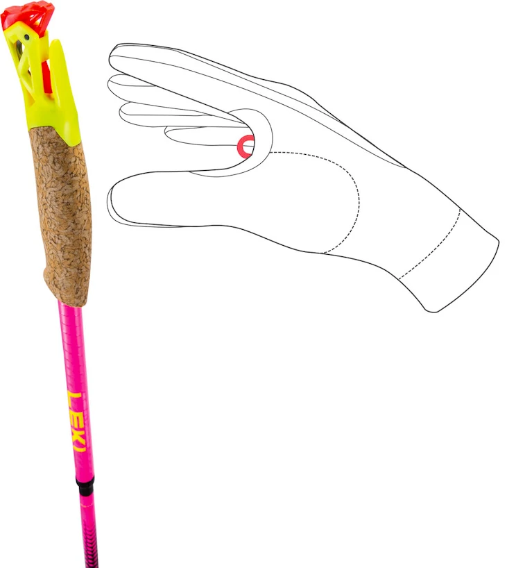 Stokken voor trail running Leki  Ultratrail FX.One Superlite, neonpink-neonyellow-naturalcarbon