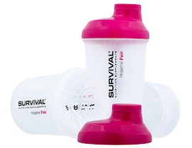 Survival Shaker transparant met reservoir roze 300 ml roze
