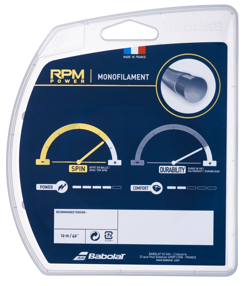 Tennis besnaring Babolat  RPM Power (12m)