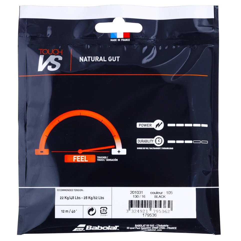 Tennis besnaring Babolat  VS Touch Black 1.30 (12 m)