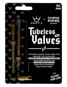 Tubeless ventiel PEATY'S  X chris king (mk2) bourbon tubeless valves - 80mm (ptv2-80-brb-12)