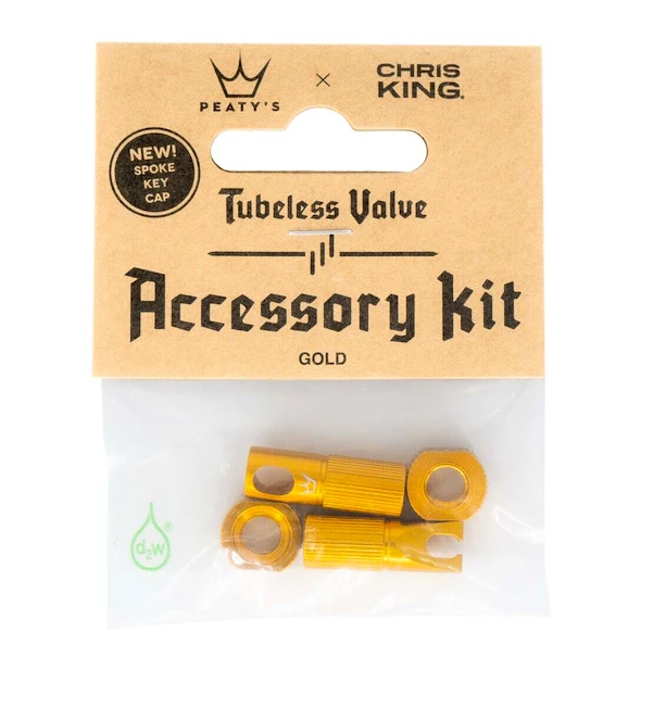 Tubeless ventiel PEATY'S  X chris king (mk2) gold tubeless valves accessory kit (ptv2-accs-gld-12)