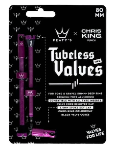 Tubeless ventiel PEATY'S  X chris king (mk2) punch tubeless valves - 80mm (ptv2-80-pun-12)