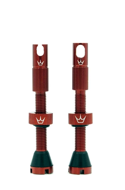 Tubeless ventiel PEATY'S  X chris king (mk2) red tubeless valves 42mm (ptv2-42-red-12)