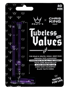 Tubeless ventiel PEATY'S  X chris king (mk2) violet tubeless valves - 80mm (ptv2-80-vlt-12)