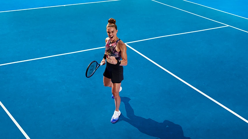 Maria Sakkari in adidas Melbourne 2023 tenniskleding