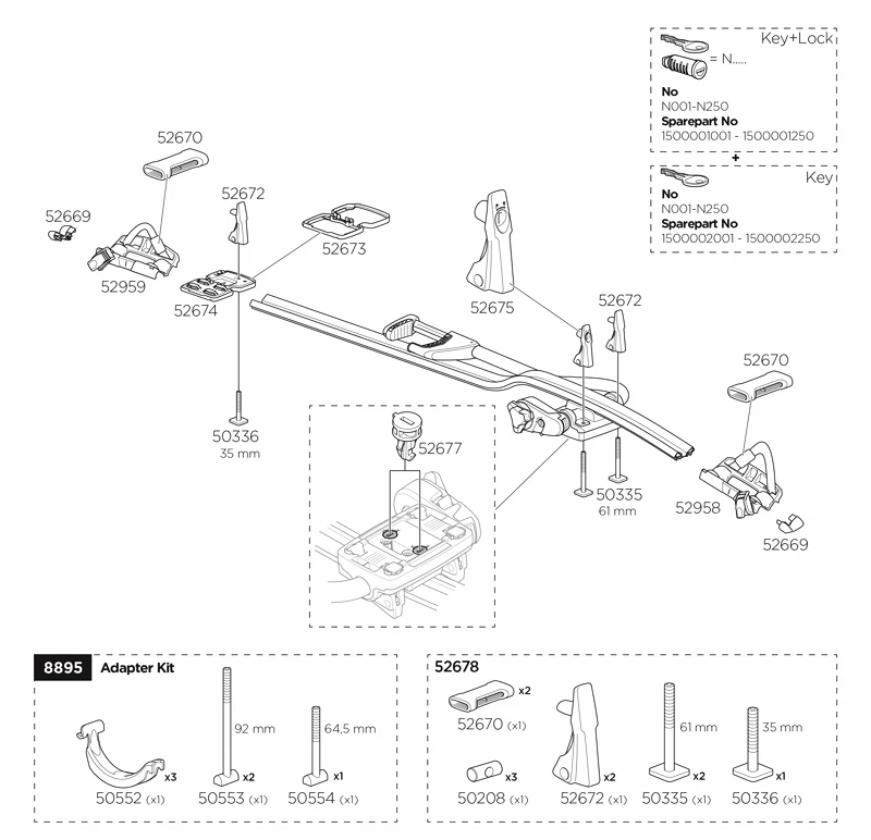 Vervangende achterwielhouder Thule  52959
