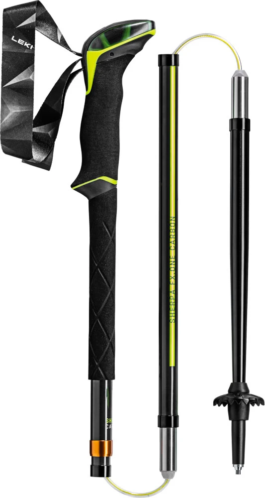 Wandelstokken Leki  Sherpa FX.One Carbon, naturalcarbon-neonyellow-white