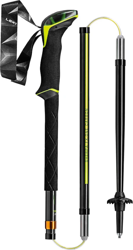 Wandelstokken Leki  Sherpa FX.One Carbon, naturalcarbon-neonyellow-white