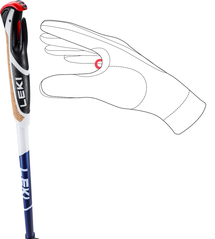Wandelstokken Leki  Smart Supreme, midnightblue dark metallic-darkblue-white, 100 - 130 cm