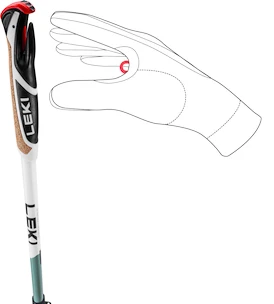 Wandelstokken Leki  Spin Shark SL, white-smokegreen-dark anthracite, 100 - 130 cm