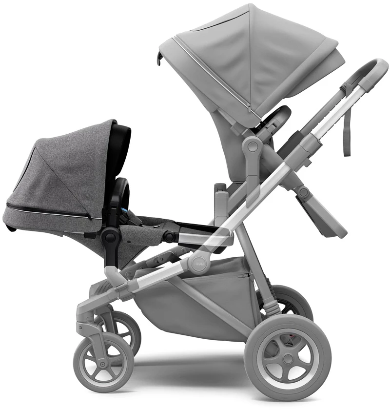 Zitje voor broer of zus Thule Sleek Sibling seat Aluminum/Gray Melange