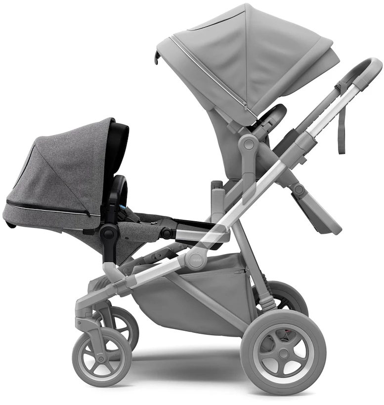 Zitje voor broer of zus Thule Sleek Sibling seat Aluminum/Gray Melange