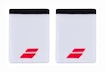 Zweetbandjes Babolat  Logo Jumbo Wristband White/Strike Red