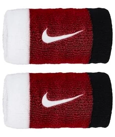 Zweetbandjes Nike Swoosh Doublewide Wristbands White/University Red